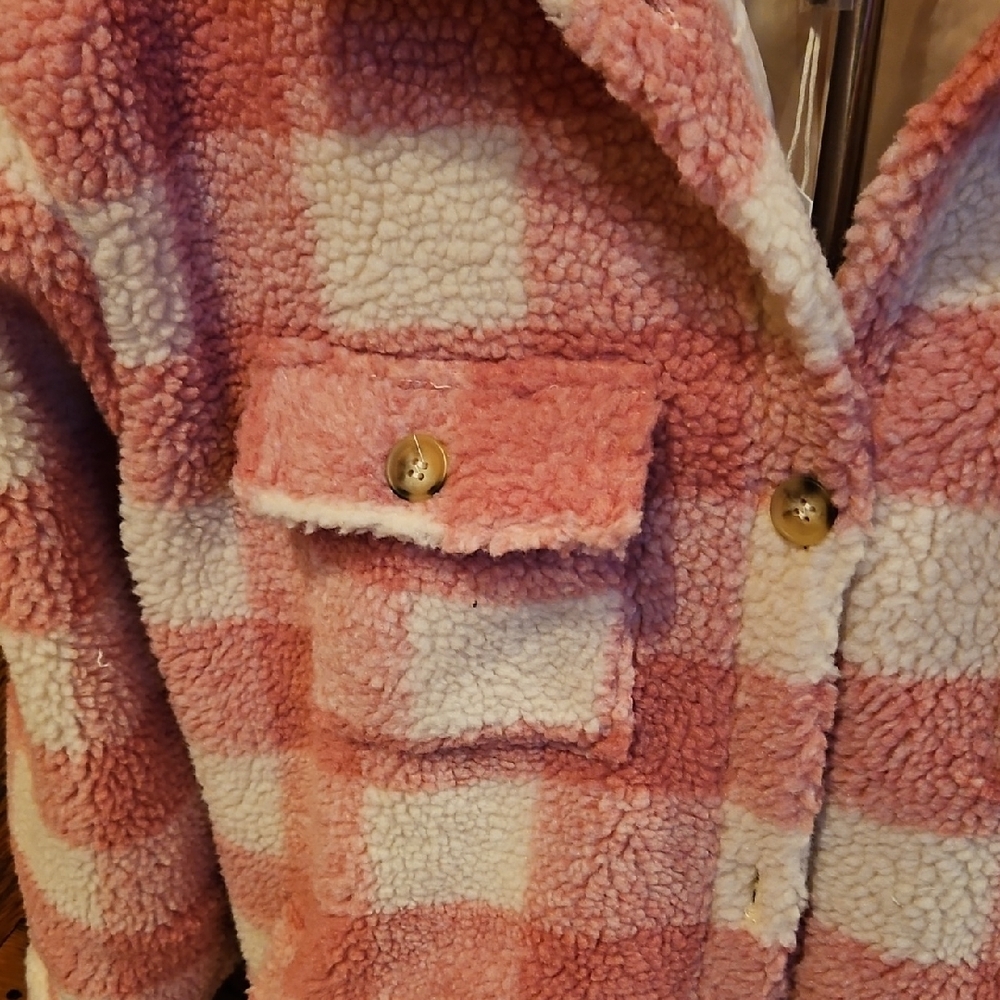 165 Gilli Pink and White Teddy Jacket - Picture 2 of 5